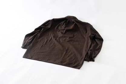 SARTO / COTTON CHANMBRAY EMBROIGERY SHIRT - DARK BROWN