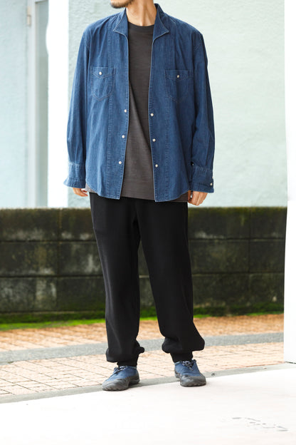 SARTO / LIGHT SELVAGE DENIM WING COLLAR SHIRT - WASHED INDIGO