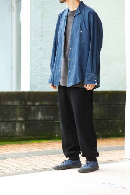 SARTO / LIGHT SELVAGE DENIM WING COLLAR SHIRT - WASHED INDIGO