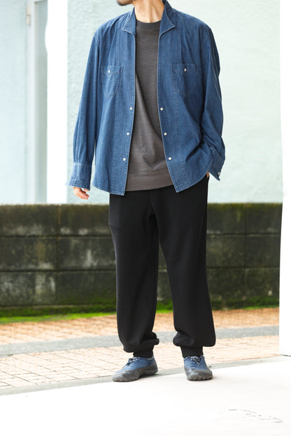 SARTO / LIGHT SELVAGE DENIM WING COLLAR SHIRT - WASHED INDIGO