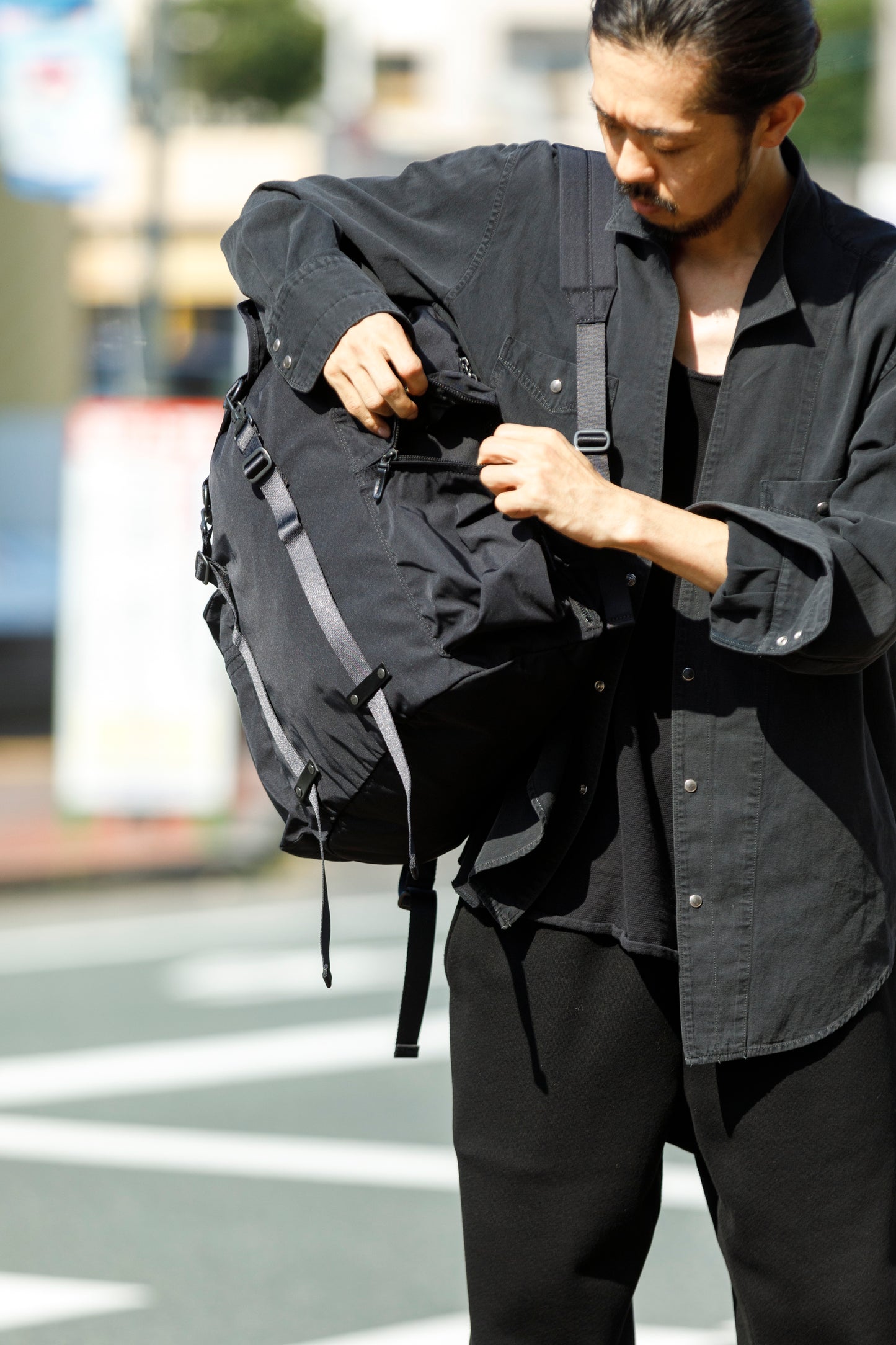 AMIACALVA / F-041 Gabardine Backpack - Black(XL)