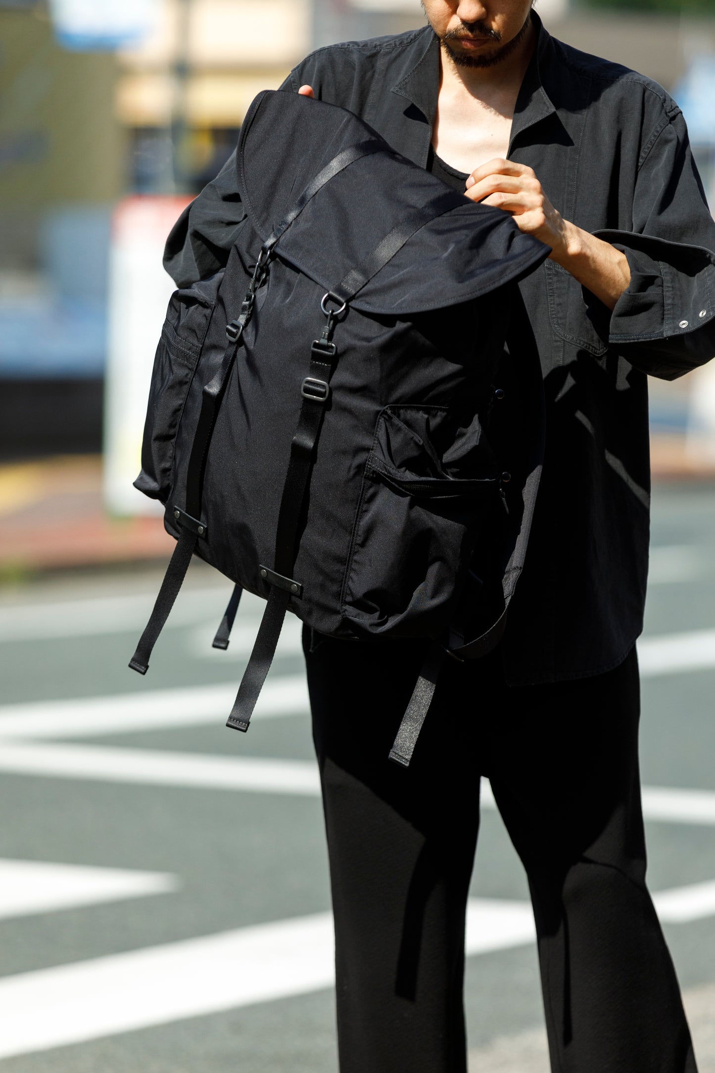 AMIACALVA / F-041 Gabardine Backpack - Black(XL)