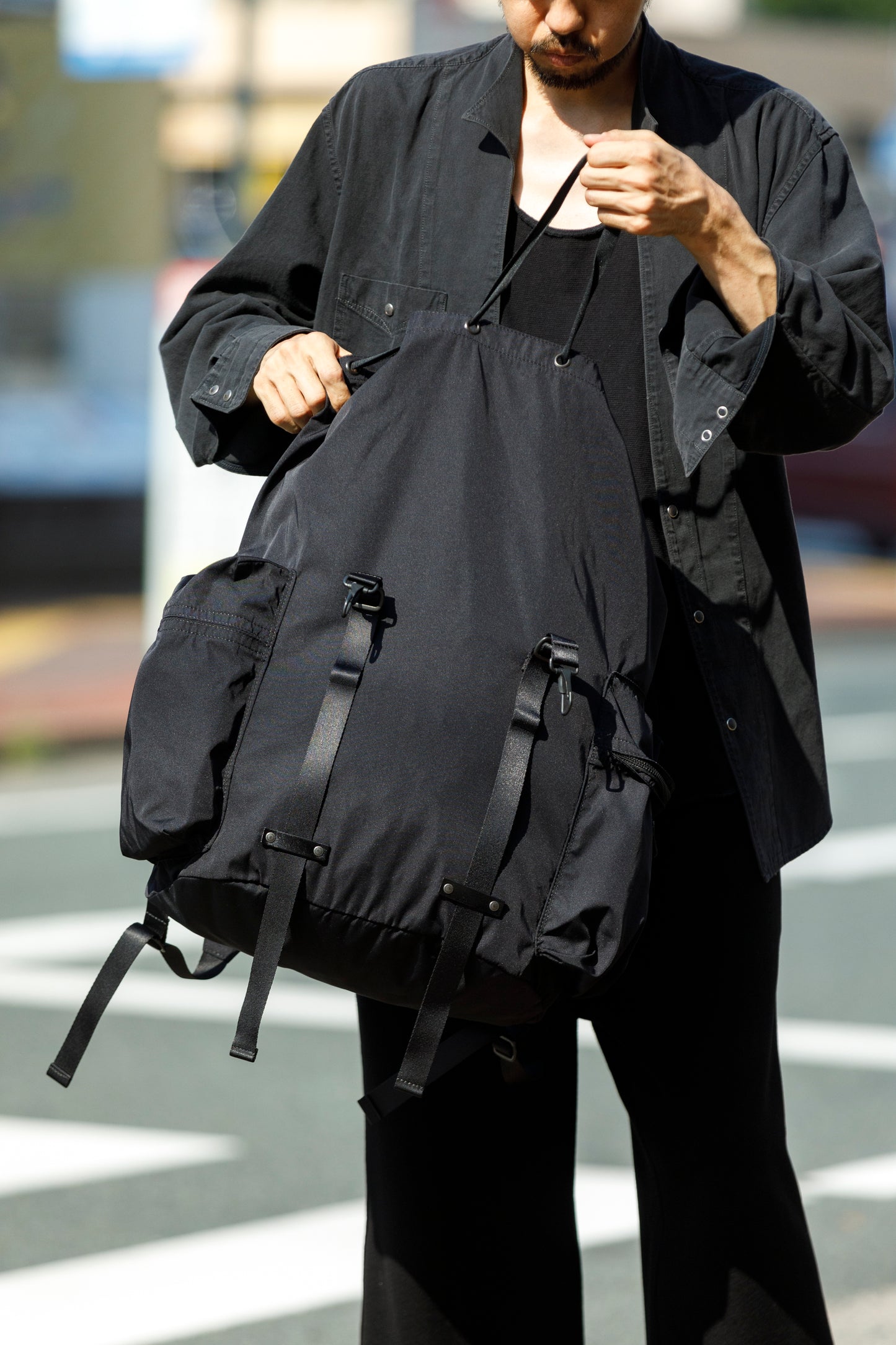 AMIACALVA / F-041 Gabardine Backpack - Black(XL)