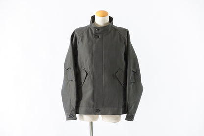山内 / 26221 シルクコットンクロス・ジップジャケット - KHAKI