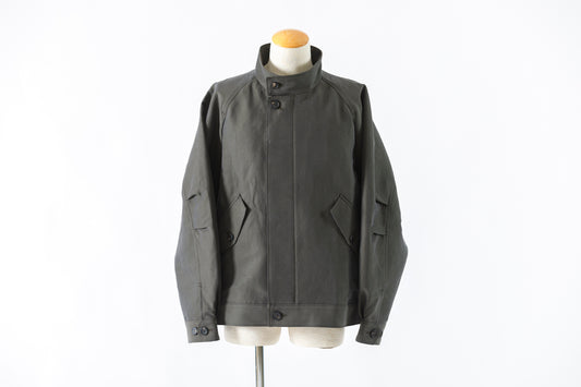 山内 / 26221 シルクコットンクロス・ジップジャケット - KHAKI