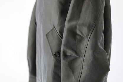 山内 / 26221 シルクコットンクロス・ジップジャケット - KHAKI