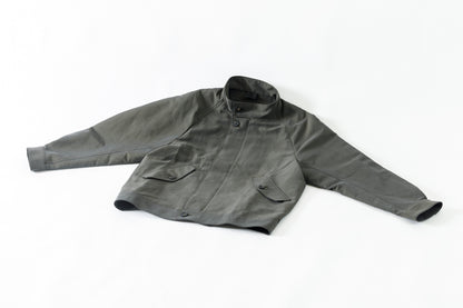 山内 / 26221 シルクコットンクロス・ジップジャケット - KHAKI