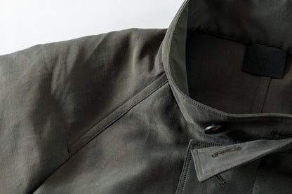 山内 / 26221 シルクコットンクロス・ジップジャケット - KHAKI