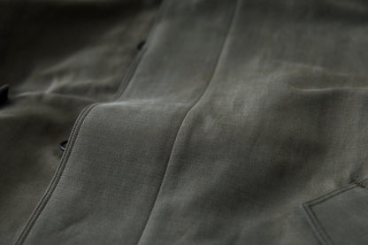 山内 / 26221 シルクコットンクロス・ジップジャケット - KHAKI
