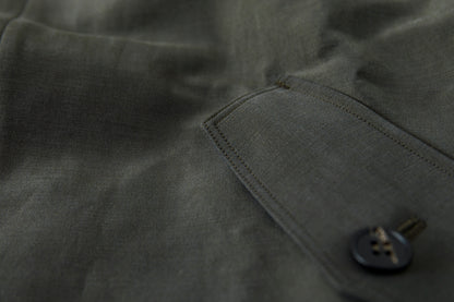 山内 / 26221 シルクコットンクロス・ジップジャケット - KHAKI