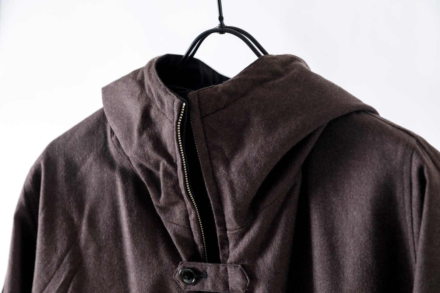 SARTO / WOOL LINING MOUNTAIN PARKA - BLACK × BROWN