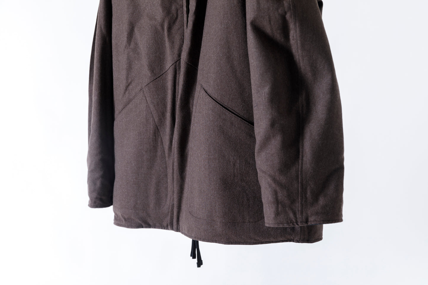 SARTO / WOOL LINING MOUNTAIN PARKA - BLACK × BROWN
