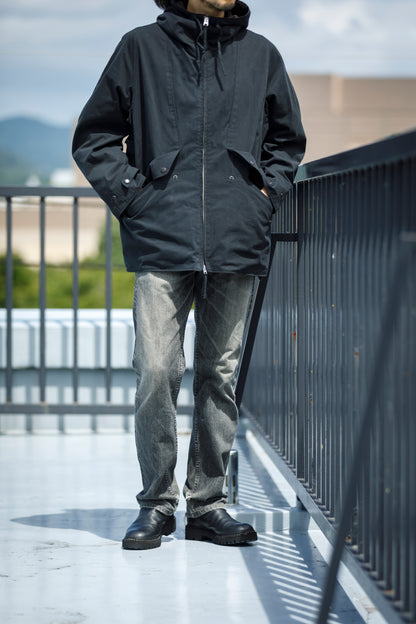 SARTO / WOOL LINING MOUNTAIN PARKA - BLACK × BROWN