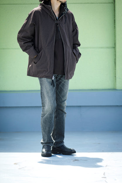 SARTO / WOOL LINING MOUNTAIN PARKA - BLACK × BROWN