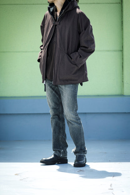 SARTO / WOOL LINING MOUNTAIN PARKA - BLACK × BROWN