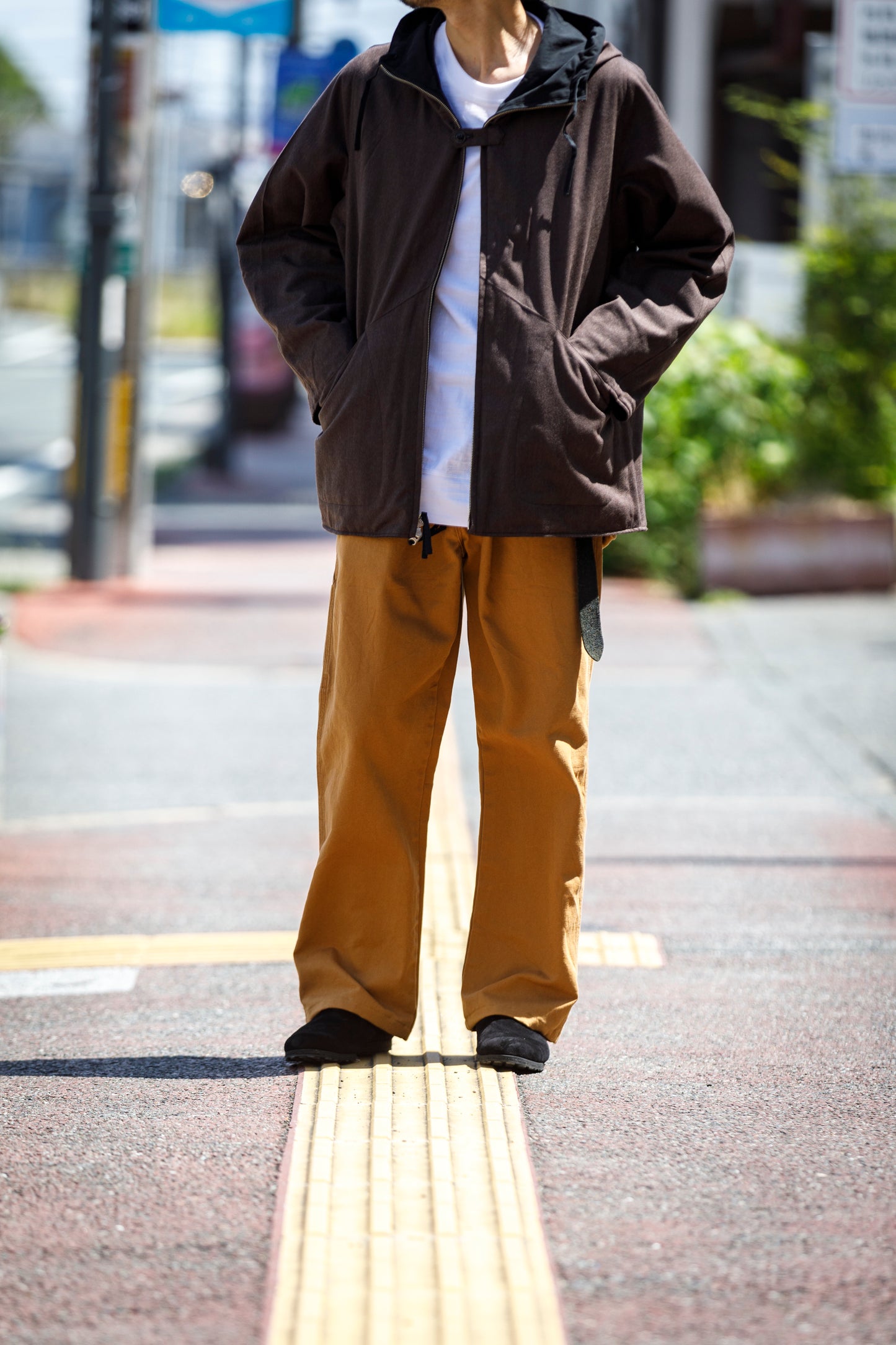 SARTO / WOOL LINING MOUNTAIN PARKA - BLACK × BROWN