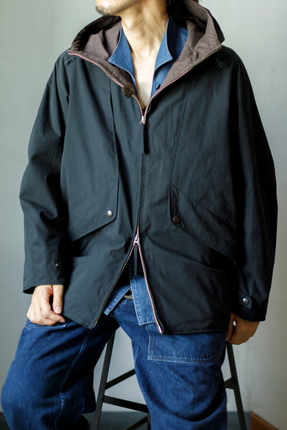 SARTO / WOOL LINING MOUNTAIN PARKA - BLACK × BROWN