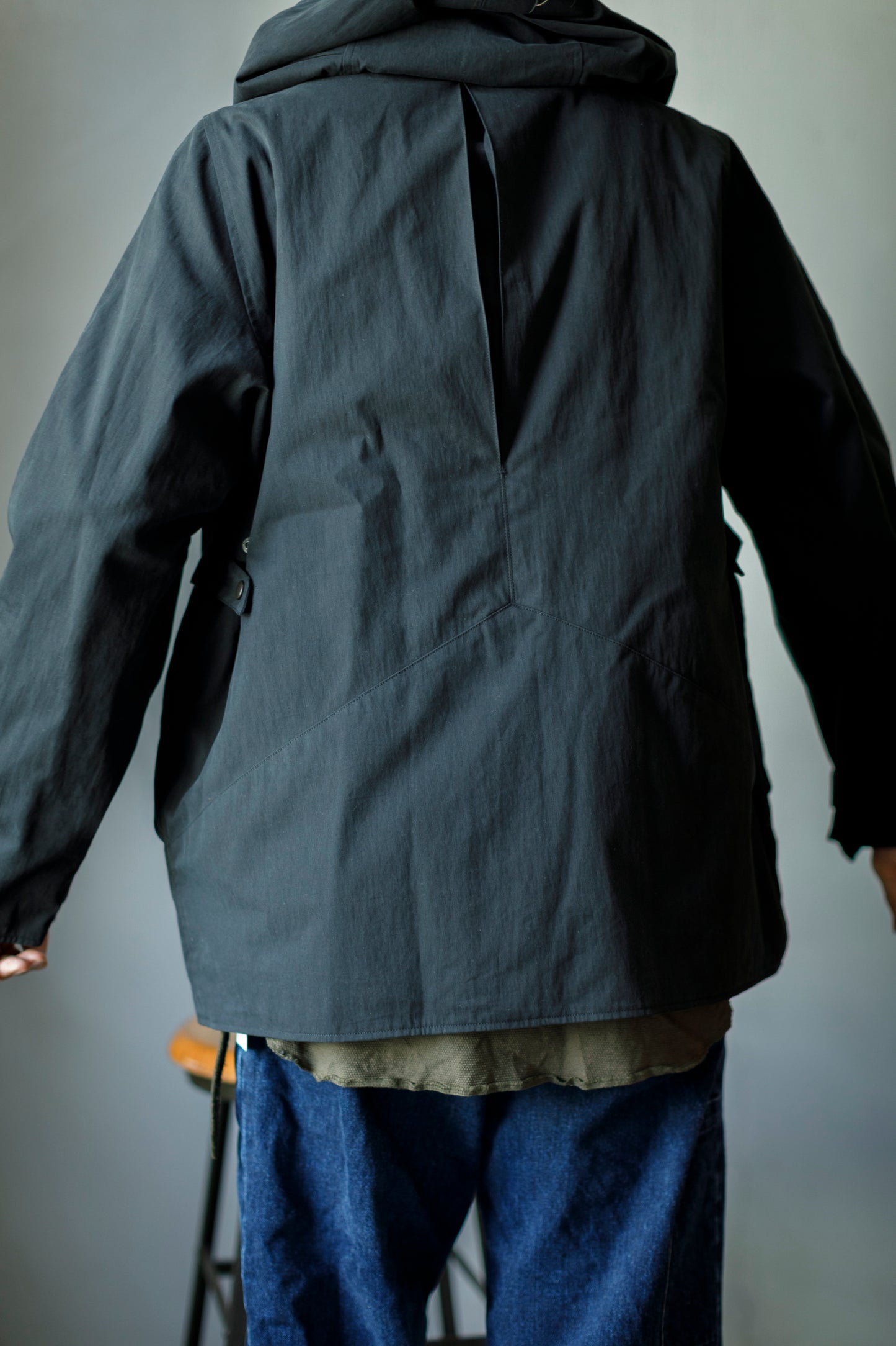 SARTO / WOOL LINING MOUNTAIN PARKA - BLACK × BROWN