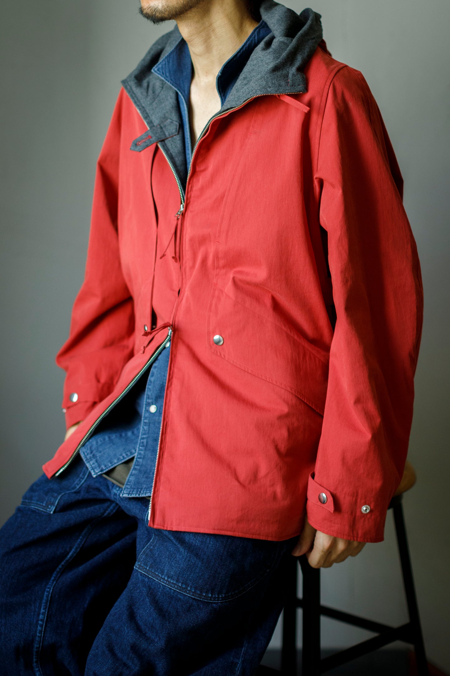 SARTO / WOOL LINING MOUNTAIN PARKA - RED × M.GREY