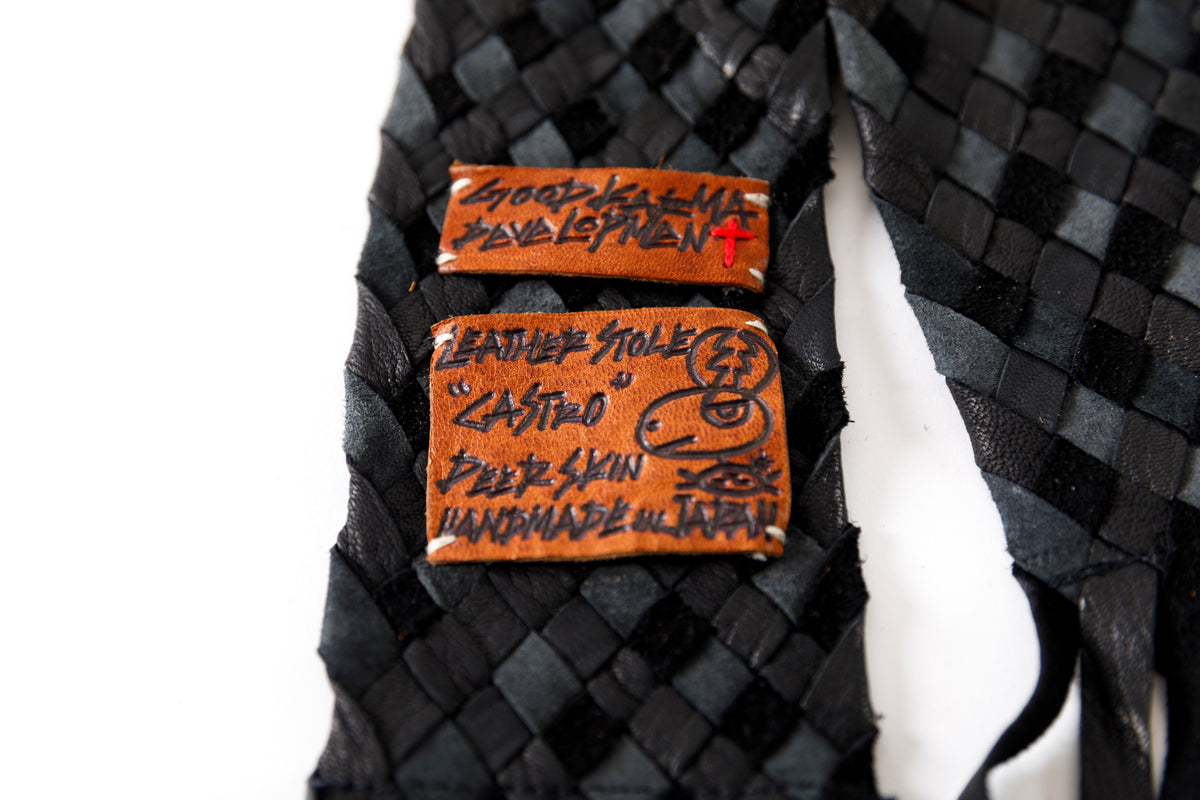 GOODKARMA DEVELOPMENT / Leather Stole “CASTRO” - Black