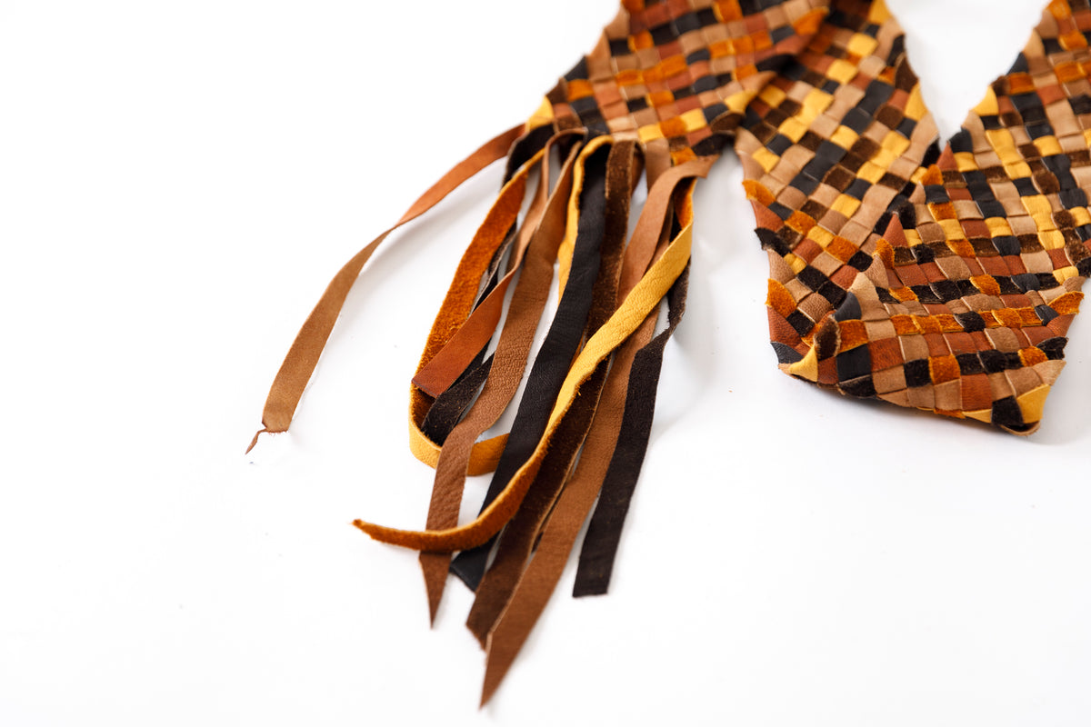 GOODKARMA DEVELOPMENT / Leather Stole “CASTRO” - Brown