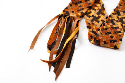 GOODKARMA DEVELOPMENT / Leather Stole “CASTRO” - Brown