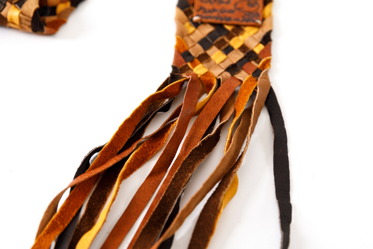 GOODKARMA DEVELOPMENT / Leather Stole “CASTRO” - Brown