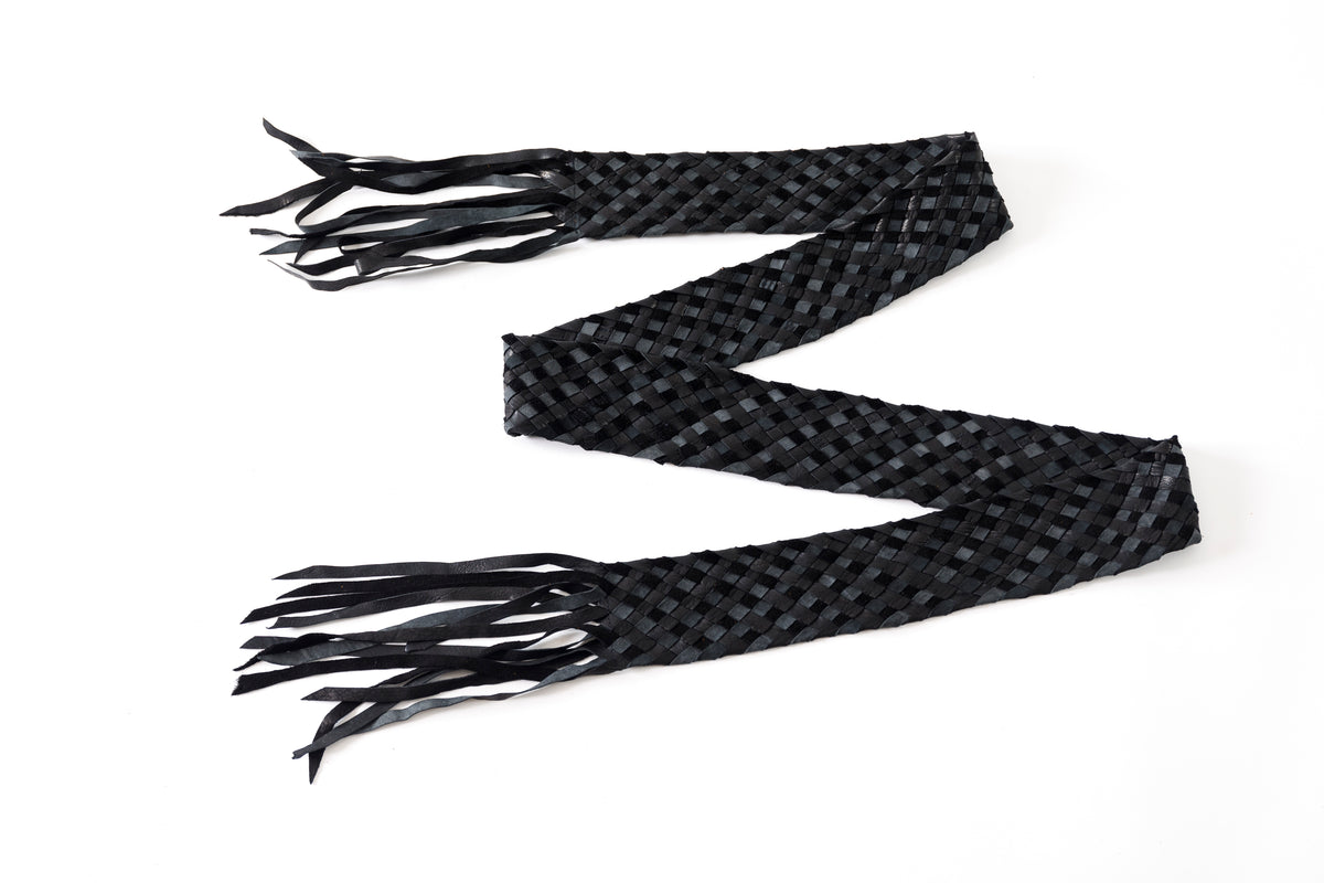 GOODKARMA DEVELOPMENT / Leather Stole “CASTRO” - Black