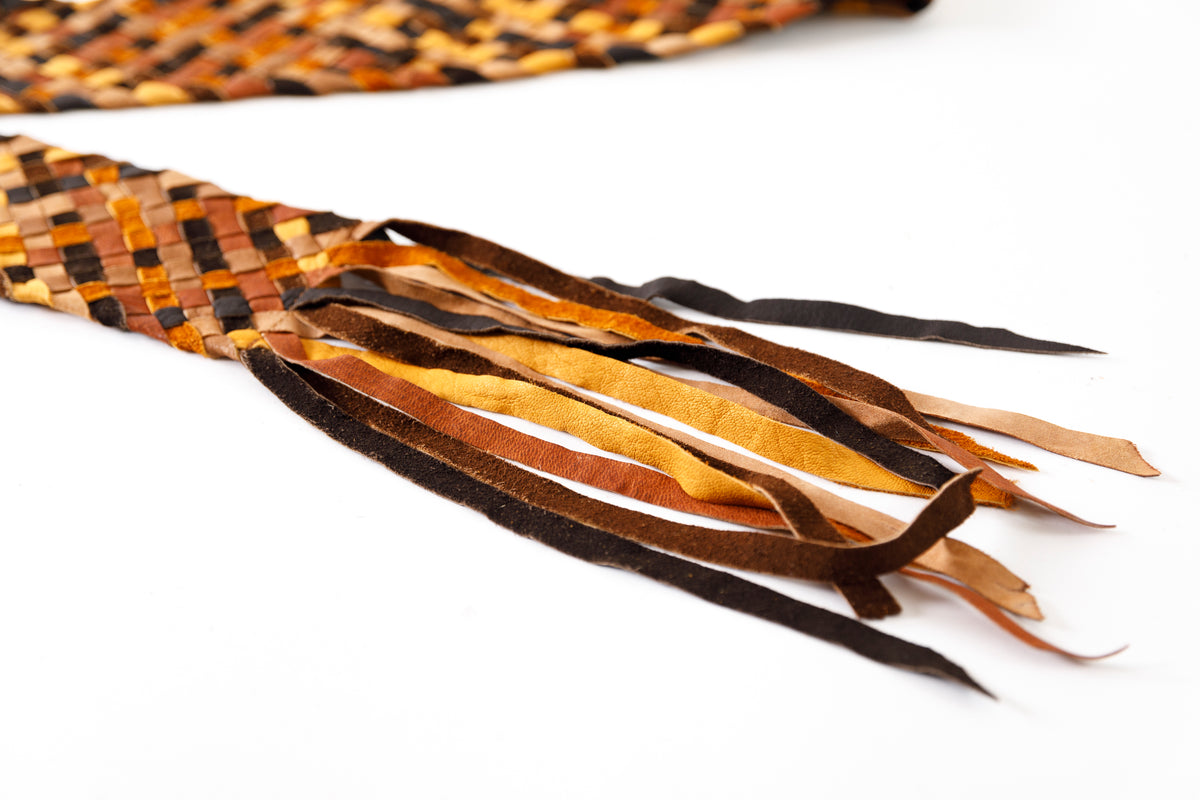 GOODKARMA DEVELOPMENT / Leather Stole “CASTRO” - Brown