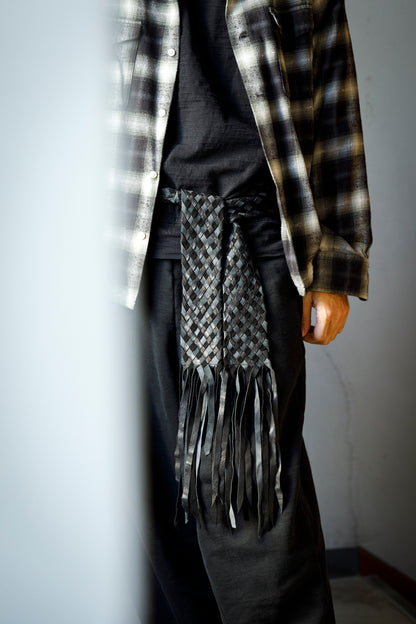 GOODKARMA DEVELOPMENT / Leather Stole “CASTRO” - Black