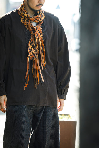 GOODKARMA DEVELOPMENT / Leather Stole “CASTRO” - Brown