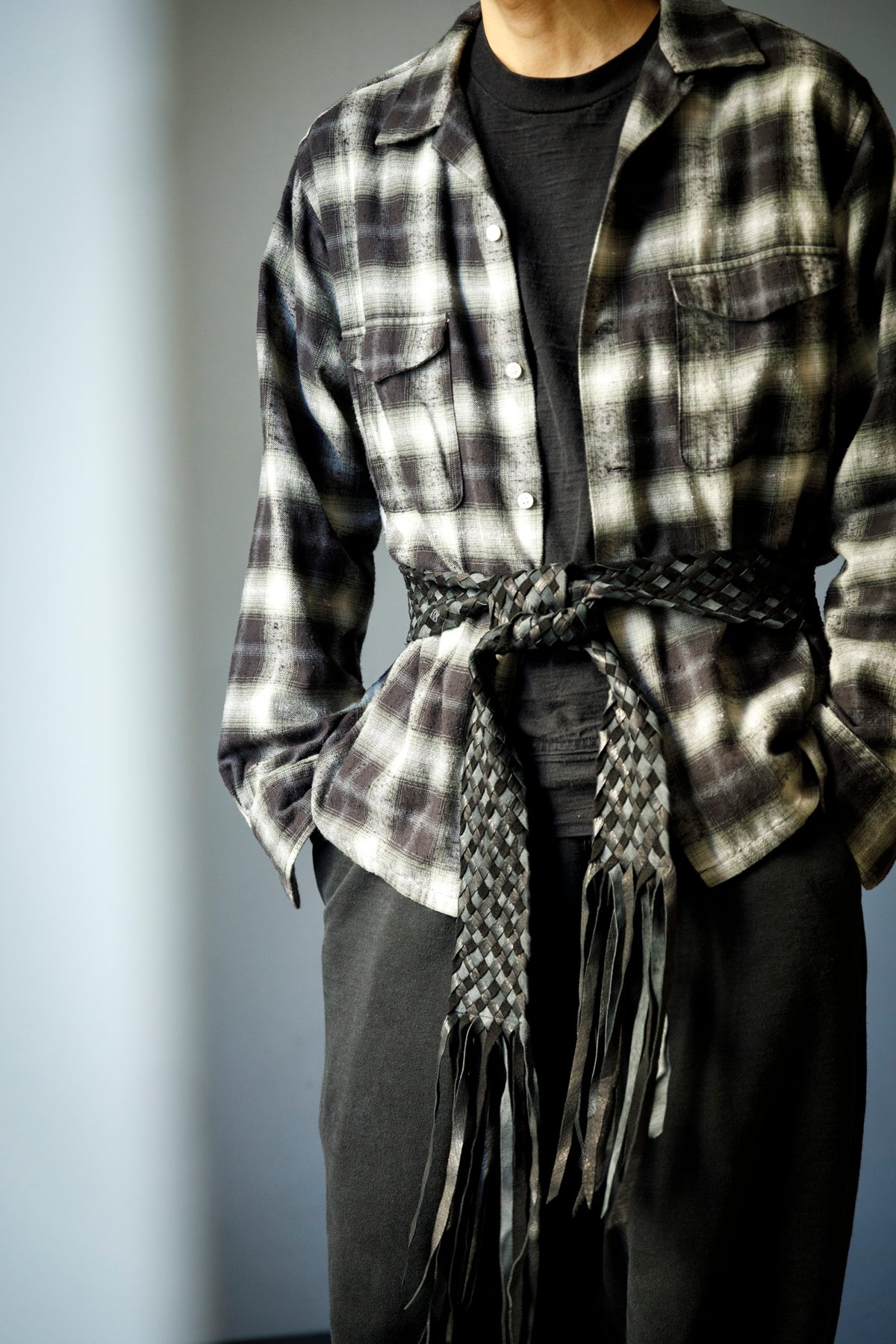 GOODKARMA DEVELOPMENT / Leather Stole “CASTRO” - Black