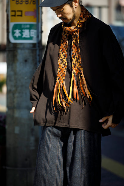 GOODKARMA DEVELOPMENT / Leather Stole “CASTRO” - Brown