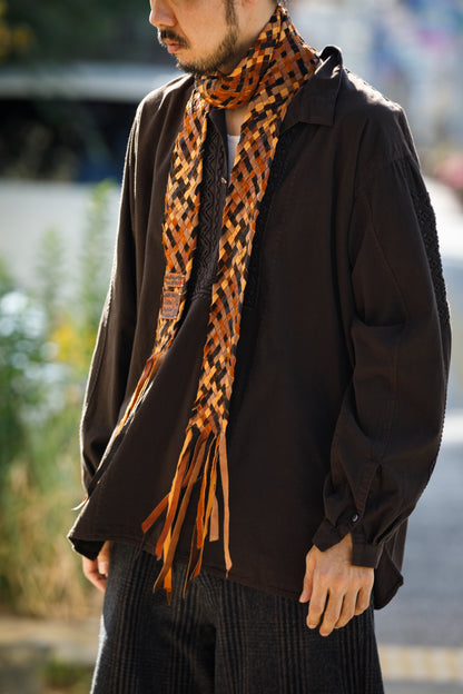 GOODKARMA DEVELOPMENT / Leather Stole “CASTRO” - Brown
