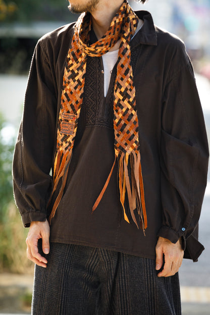 GOODKARMA DEVELOPMENT / Leather Stole “CASTRO” - Brown