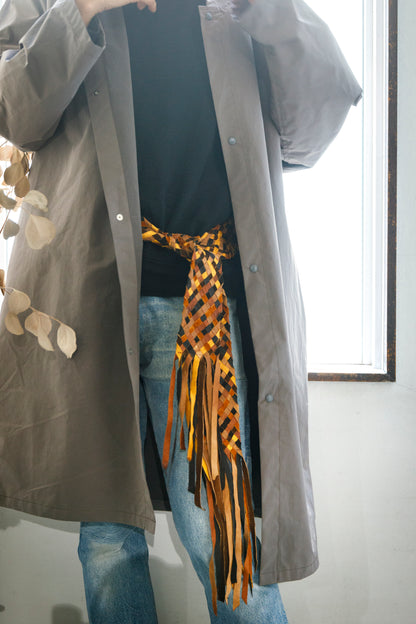GOODKARMA DEVELOPMENT / Leather Stole “CASTRO” - Brown