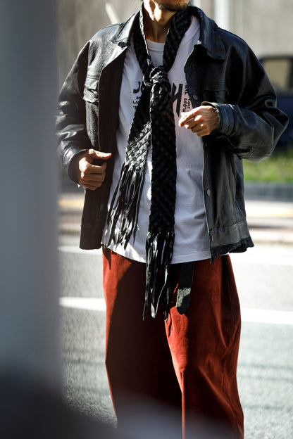 GOODKARMA DEVELOPMENT / Leather Stole “CASTRO” - Black