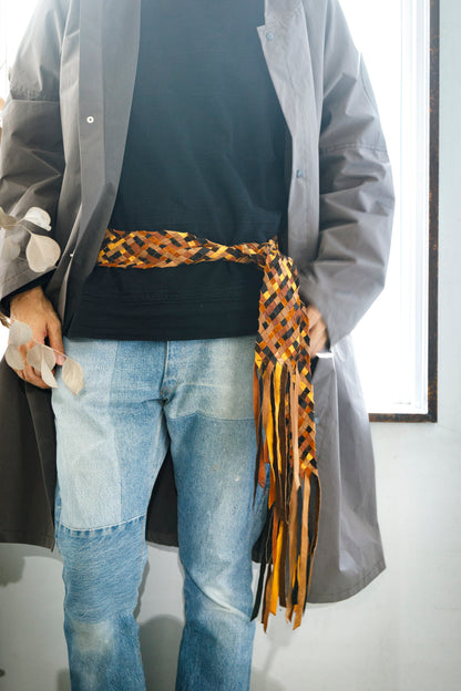 GOODKARMA DEVELOPMENT / Leather Stole “CASTRO” - Brown