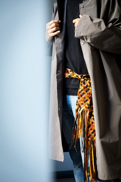 GOODKARMA DEVELOPMENT / Leather Stole “CASTRO” - Brown