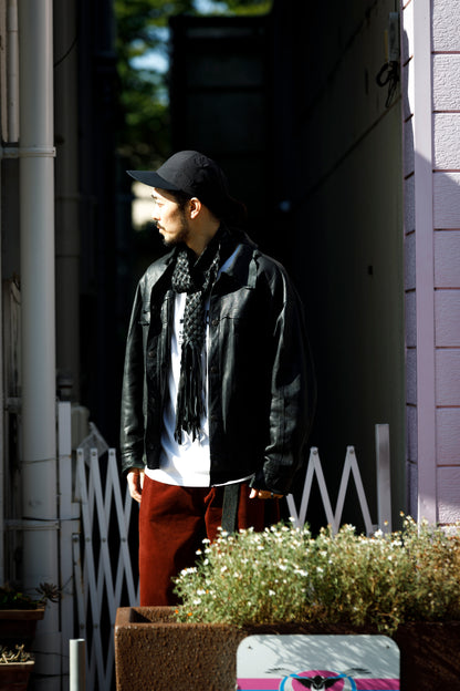 GOODKARMA DEVELOPMENT / Leather Stole “CASTRO” - Black