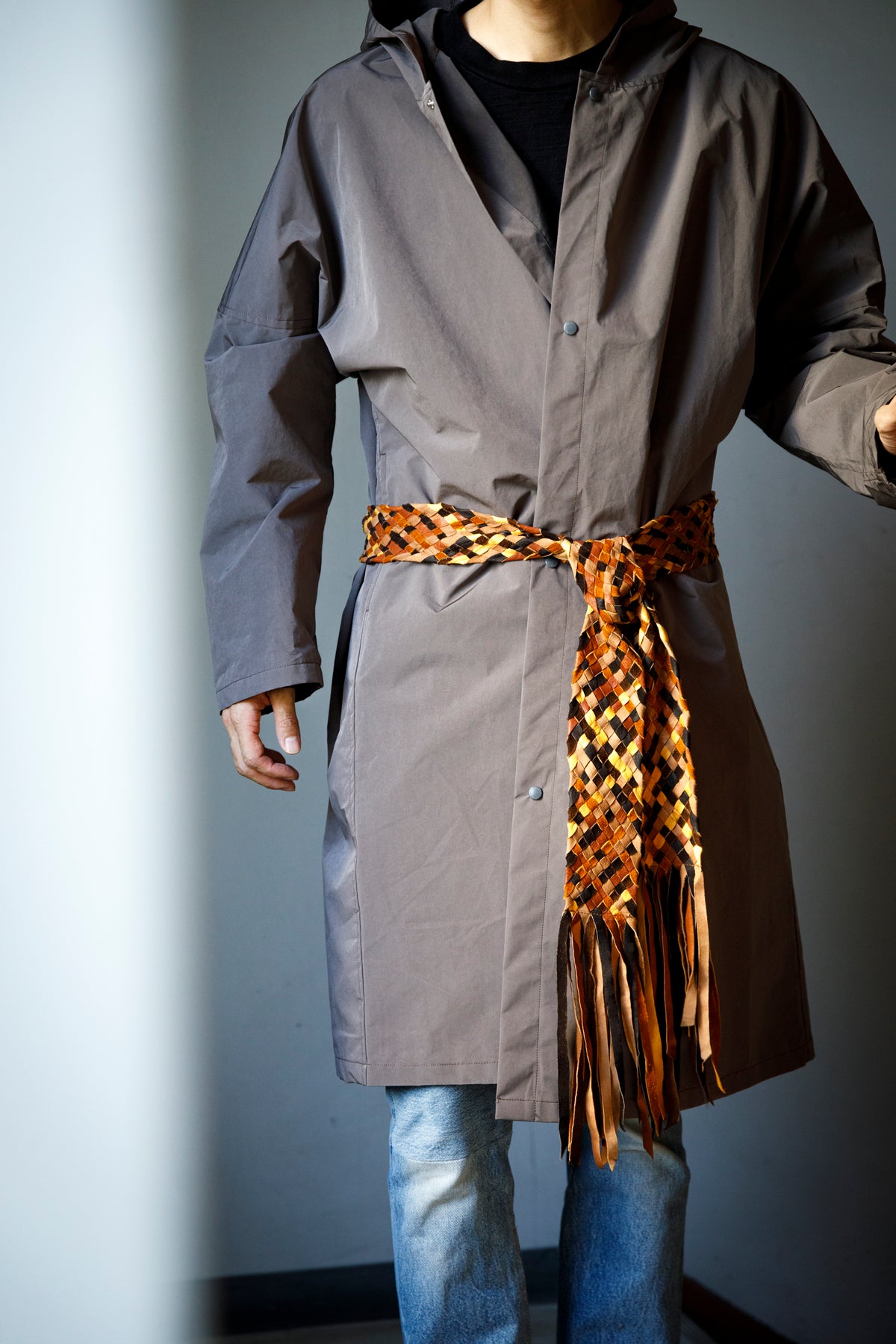 GOODKARMA DEVELOPMENT / Leather Stole “CASTRO” - Brown