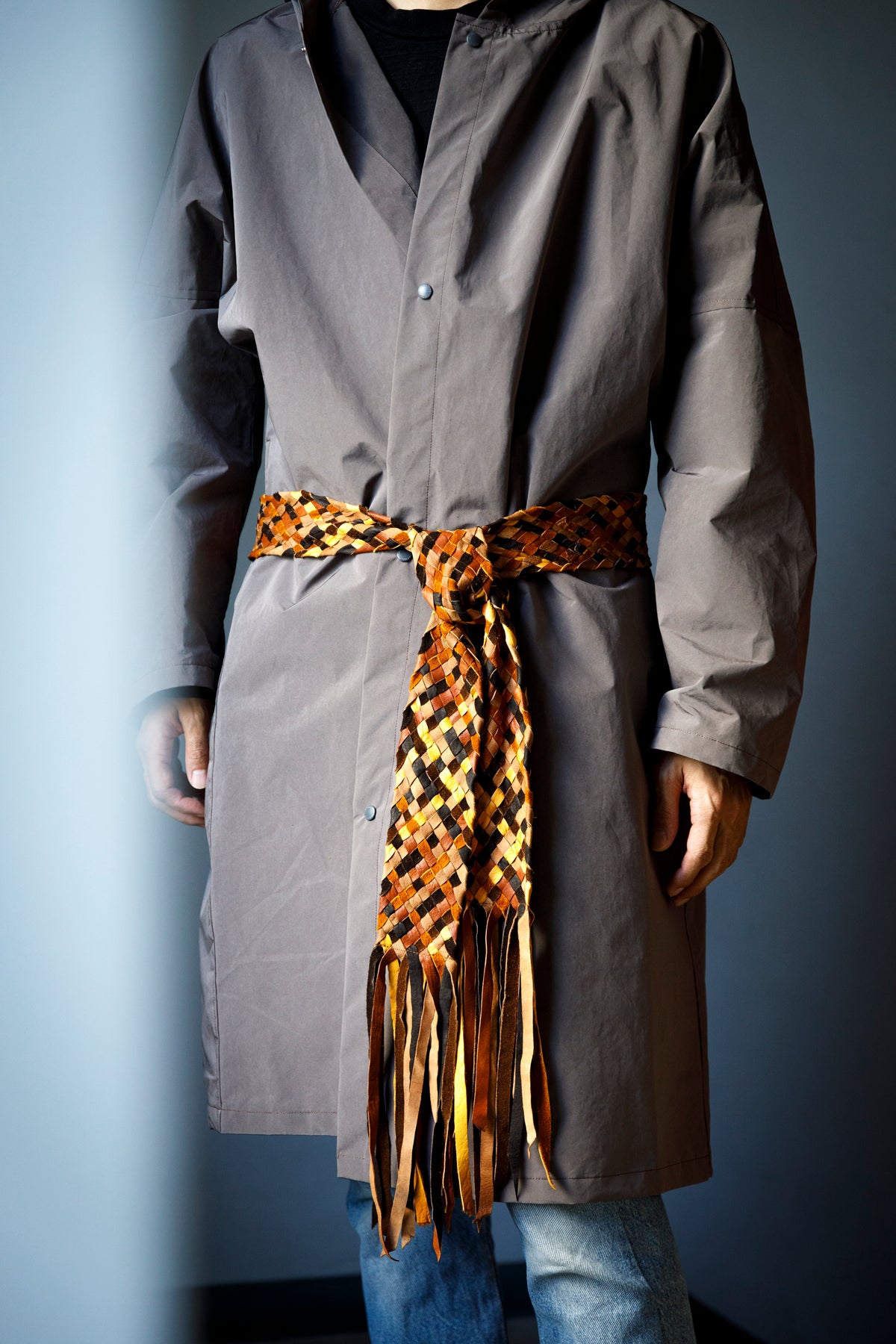 GOODKARMA DEVELOPMENT / Leather Stole “CASTRO” - Brown