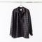 SARTO / WOOL OMBRE CHECK TUCKED SKIPPER SHIRT - BLACK × DARK BROWN