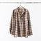SARTO / WOOL OMBRE CHECK TUCKED SKIPPER SHIRT - IVORY × BROWN