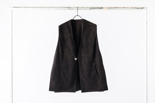 SARTO / MONGOLIAN LAMB SUEDE REVERSIBLE VEST - EVONY