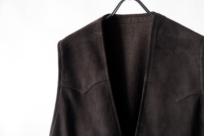 SARTO / MONGOLIAN LAMB SUEDE REVERSIBLE VEST - EVONY