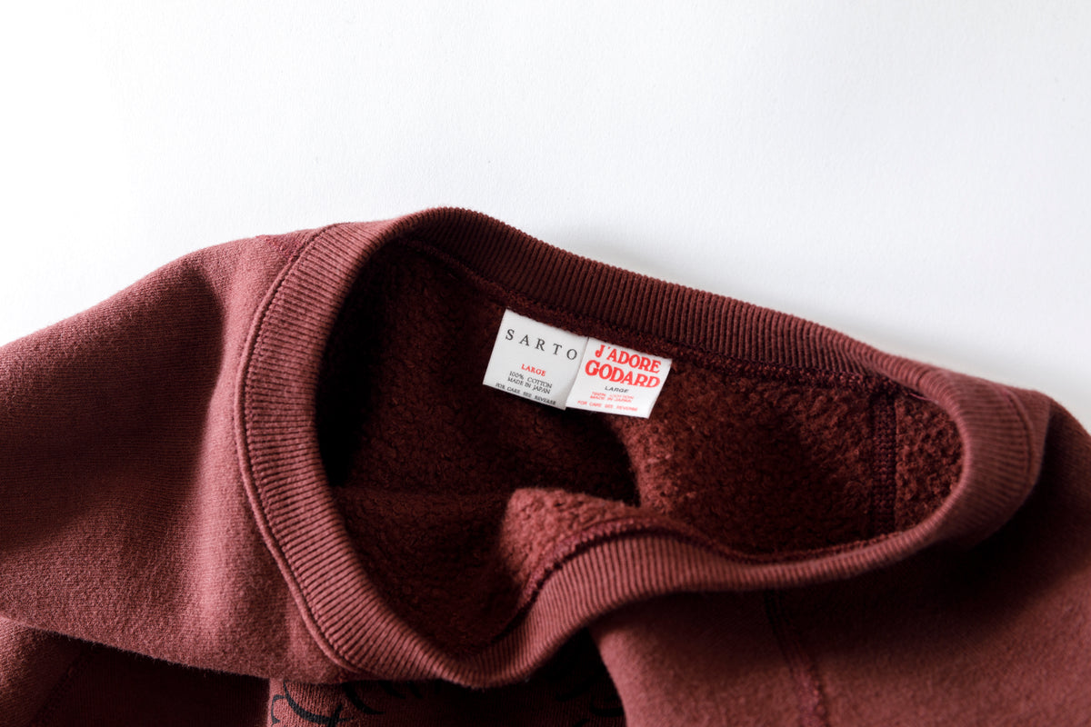 SARTO × J'ADORE GODARD / FILM DIRECTOR CREW NECK L/S - BORDEAUX