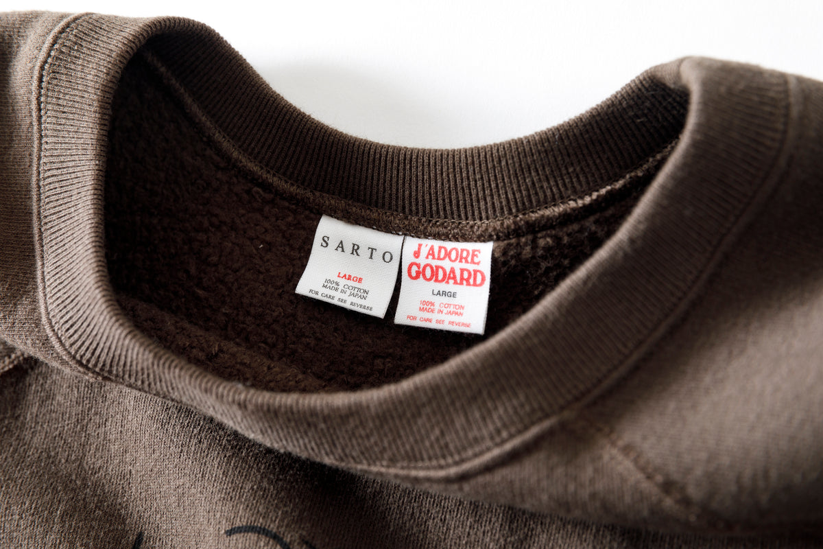 SARTO × J'ADORE GODARD / MUSICIAN CREW NECK L/S - DARK BROWN