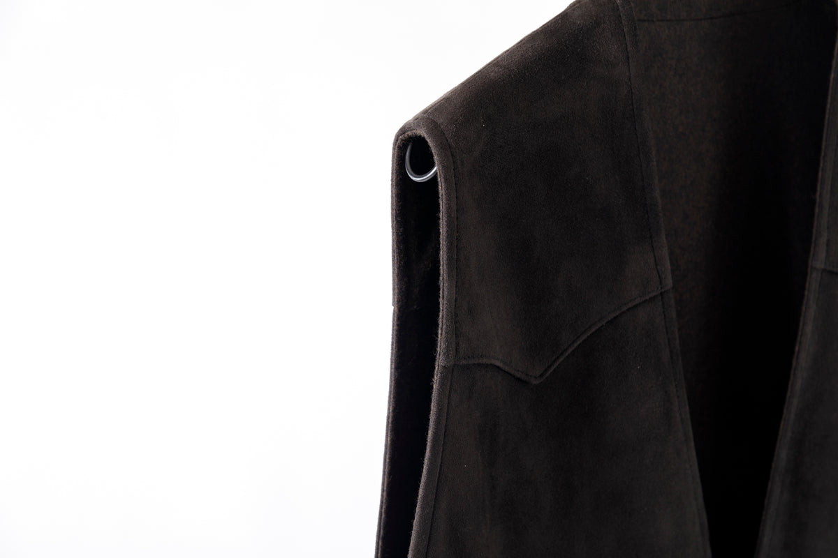 SARTO / MONGOLIAN LAMB SUEDE REVERSIBLE VEST - EVONY