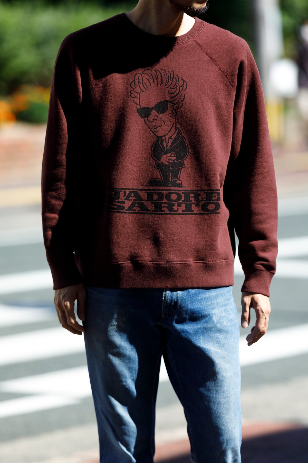 SARTO × J'ADORE GODARD / FILM DIRECTOR CREW NECK L/S - BORDEAUX